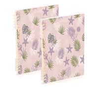 Waassud Cuadernos de espiral con hojas de palma tropicales, recargables, A5, rayados, 2 unidades