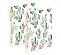 Waassud Cuadernos de espiral de cactus de acuarela para el trabajo, la universidad, cuadernos con rayas desmontables, cuaderno de notas, 60 páginas, A5, suministros de oficina, paquete de 2