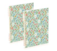 Waassud Cuadernos de espiral de margaritas blancas dibujados a mano, recargables, A5, rayados, 2 unidades