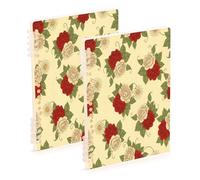 Waassud Cuadernos vintage con espiral, color beige, recargables, tamaño A5, rayados, 2 unidades