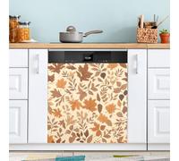 Waassud Cubierta magnética decorativa magnética para lavavajillas con diseño de hojas de otoño, reutilizable, para panel frontal, 58.6 cm de ancho x 66.0 cm de alto