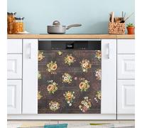 Waassud Cubierta magnética decorativa magnética para lavavajillas con diseño de ramos de flores vintage, reutilizable, para panel frontal, 58.6 cm de ancho x 66.0 cm de alto
