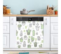 Waassud Cubierta magnética decorativa magnética para lavavajillas con forma de cactus y formas geométricas, reutilizable para el panel frontal, 58.6 cm de ancho x 66.0 cm de alto