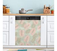 Waassud Cubierta magnética decorativa magnética para lavavajillas con frondas de palmera tropical, reutilizable, para panel frontal, 58.6 cm de ancho x 66.0 cm de alto