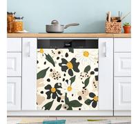 Waassud Cubierta magnética minimalista floral para lavavajillas, decorativa, magnética, reutilizable, para el panel frontal, 58.6 cm de ancho x 66.0 cm de alto