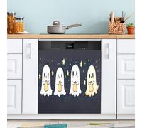 Waassud Cubierta magnética para lavavajillas de Halloween, decorativa, magnética, reutilizable, para panel frontal, 58.6 cm de ancho x 66.0 cm de alto