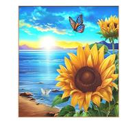 Waassud Cubierta magnética para lavavajillas, diseño de girasol y mariposa, reutilizable, para panel frontal, 58,4 cm de ancho x 66 cm de alto, multicolor, Talla única, moderno