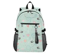 Waassud Dreamy Hearts Birds Mochila para laptop para mujeres y hombres, mochila de viaje casual de 20 L con compartimento para laptop de 14 pulgadas, mochila ligera para el trabajo universitario