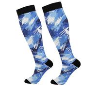 Waassud Dynamic Blue Brush Strokes - Calcetines de compresión para mujeres y hombres, circulación, 20-30 mmHg, hasta la rodilla, medias de viaje, 1 par, multicolor, Altoa única