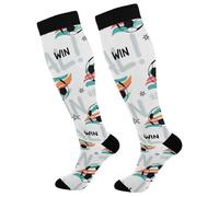 Waassud Dynamic - Calcetines de compresión para balón de fútbol para mujeres y hombres, circulación, 20-30 mmHg, calcetines altos hasta la rodilla, medias de viaje para enfermeras, 1 par, multicolor