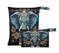 Waassud Elephant - Bolsa reutilizable para guardar pañales, con 2 bolsillos con cremallera para traje de baño, ropa de gimnasio