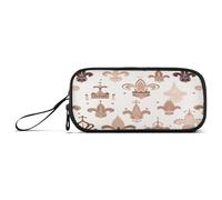 Waassud Estuche para lápices con diseño de coronas de mano y flores de gran capacidad, estuche para lápices, estuche estético con cremallera para organizador de oficina, Multicolor, Estuche para