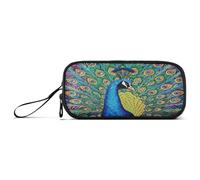 Waassud Estuche para lápices de pavo real, estuche de gran capacidad, estuche para lápices, estuche estético con cremallera para organizador de oficina, Multicolor, Estuche para lápices