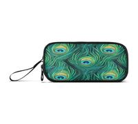 Waassud Estuche para lápices de plumas de pavo real, estuche de gran capacidad, estuche para lápices, estuche estético con cremallera para organizador de oficina, Multicolor, Estuche para lápices