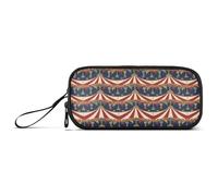Waassud Estuche vintage de tienda de campaña de circo de gran capacidad, con 3 compartimentos, bolsa de nailon con cremallera para artistas de oficina