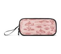 Waassud Estuche vintage del desierto occidental de gran capacidad, con 3 compartimentos, bolsa de nailon con cremallera para artistas de oficina