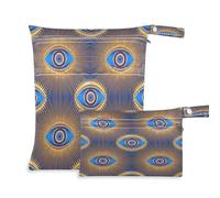 Waassud Eye Blue - Bolsa organizadora de pañales reutilizable con 2 bolsillos con cremallera para traje de baño, ropa de gimnasio