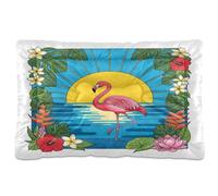 Waassud Flamingo Sunrise - Tapete grueso para cama de perro, antideslizante, resistente a los masticables, cama para mascotas, para perros, gatos, suave, lavable, para suelo, sofá, coche, 18 x 24