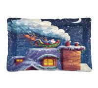 Waassud Flying Santa Claus - Tapete grueso para cama de perro, antideslizante, resistente a los masticables, cama para mascotas, para perros, gatos, suave, lavable, para suelo, sofá, coche, 36 x 24
