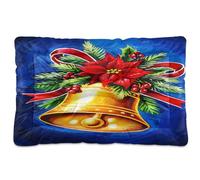 Waassud Golden Christmas Bells - Tapete grueso para cama de perro, antideslizante, resistente a los masticables, cama para mascotas, para perros, gatos, suave, lavable, para suelo, sofá, coche, 18 x