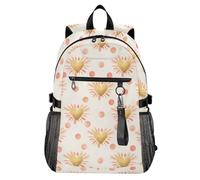 Waassud Golden Hearts Coral Dots - Mochila para laptop para mujeres y hombres, mochila de viaje casual de 20 L con compartimento para laptop de 14 pulgadas, mochila ligera para el trabajo