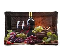 Waassud Grapes and Wine - Cama gruesa para perro, antideslizante, resistente a los masticables, para perros, gatos, suave, lavable, para suelo, sofá, coche, 36 x 24 pulgadas
