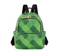 Waassud Green Diamond Grid Mochila para mujer, ligera, casual, acolchada, a la moda, mochila de viaje para el trabajo, el gimnasio, la universidad, talla S, multicolor, M, moderno