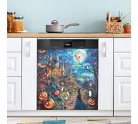 Waassud Halloween Nights - Cubierta magnética decorativa magnética reutilizable para el panel frontal del lavavajillas, 58.6 cm de ancho x 66.0 cm de alto