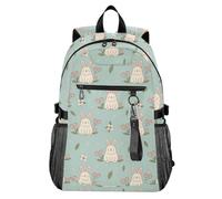 Waassud Happy Bunny Mochila floral para laptop para mujeres y hombres, mochila de viaje casual de 20 L con compartimento para laptop de 14 pulgadas, mochila ligera para el trabajo universitario