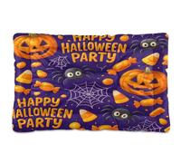 Waassud Happy Halloween Party - Cama gruesa para perro, antideslizante, resistente a los masticables, cama para mascotas, para perros, gatos, suave, lavable, para suelo, sofá, coche, 36 x 24 pulgadas