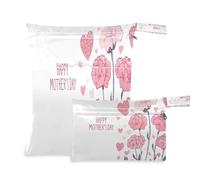 Waassud Happy Mother's Day - Bolsa de secado húmedo reutilizable para organizar pañales con 2 bolsillos con cremallera para traje de baño, ropa de gimnasio, multicolor, Talla única, moderno