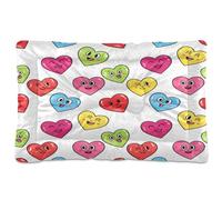 Waassud Happy Rainbow Hearts - Tapete grueso para cama de perro, antideslizante, resistente a los masticables, cama para mascotas, para perros, gatos, suave, lavable, para suelo, sofá, coche, 18 x 24