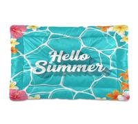 Waassud Hello Summer - Tapete grueso para cama de perro, antideslizante, resistente a los masticables, cama para mascotas, para perros, gatos, suave, lavable, para suelo, sofá, coche, 18 x 24 pulgadas