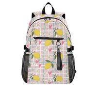 Waassud Lemons Hearts - Mochila para laptop para mujeres y hombres, mochila de viaje casual de 20 L con compartimento para cuaderno de 14 pulgadas, mochila ligera para el trabajo universitario