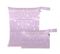 Waassud Light Stars - Bolsa organizadora reutilizable para pañales con 2 bolsillos con cremallera para traje de baño, ropa de gimnasio, multicolor, Talla única, moderno