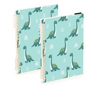 Waassud Lindo cuaderno de espiral de dinosaurios de cuello largo, recargable, A5, rayado, 1 unidad