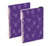 Waassud Line-art - Cuaderno de espiral con diseño de calamares rellenable, tamaño A5, rayado, 1 unidad