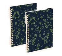 Waassud Line Art - Cuaderno de espiral con diseño de dinosaurios, recargable, A5, rayado, 1 unidad