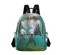 Waassud Lovely Dolphins Mochila para mujer, ligera, informal, acolchada, a la moda, mochila de viaje para el trabajo, el gimnasio, la universidad, talla S, multicolor, S, moderno