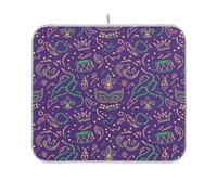 Waassud Mardi Gras Carnival Element - Tapete absorbente de secado de platos, tapete de secado de platos antideslizante para encimera de cocina, almohadilla de secado de platos, artículos esenciales de