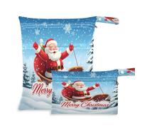 Waassud Merry Christmas - Bolsa reutilizable para guardar pañales, con 2 bolsillos con cremallera para traje de baño, ropa de gimnasio