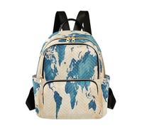 Waassud Mochila de acuarela con mapa del mundo para mujer, ligera, casual, acolchada, a la moda, mochila de viaje para el trabajo, gimnasio, universidad, talla S, multicolor, M, moderno
