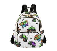 Waassud Mochila Monster Trucks para mujer, ligera, casual, acolchada, a la moda, mochila de viaje para el trabajo, gimnasio, universidad, talla S, multicolor, M, moderno