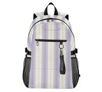 Waassud Mochila para laptop con diseño de estrellas y rayas lavanda, para mujeres y hombres, mochila de viaje informal de 20 L con compartimento para laptop de 14 pulgadas, mochila ligera para el