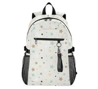 Waassud Mochila para laptop de 20 litros con diseño de estrellas color crema para mujeres y hombres, mochila de viaje casual con compartimento para laptop de 14 pulgadas, mochila ligera para el