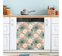Waassud Painterly Flowers - Cubierta magnética decorativa magnética reutilizable para el panel frontal del lavavajillas, 58.6 cm de ancho x 66.0 cm de alto
