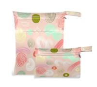 Waassud Playful Shapes - Bolsa húmeda y seca reutilizable, organizador de pañales con 2 bolsillos con cremallera para traje de baño, ropa de gimnasio