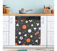Waassud Playful Sports - Cubierta magnética decorativa magnética para lavavajillas, reutilizable, para panel frontal, 58.6 cm de ancho x 66.0 cm de alto