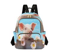 Waassud Pretty Little Pig - Mochila para mujer, ligera, informal, acolchada, a la moda, mochila de viaje para el trabajo, gimnasio, universidad, talla S, multicolor, M, moderno