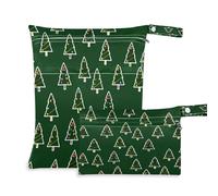Waassud Simple Christmas Trees - Bolsa húmeda y seca reutilizable para organizar pañales con 2 bolsillos con cremallera para traje de baño, ropa de gimnasio